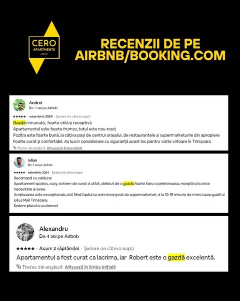 Administrare apartamente regim hotelier (Airbnb/ Booking)